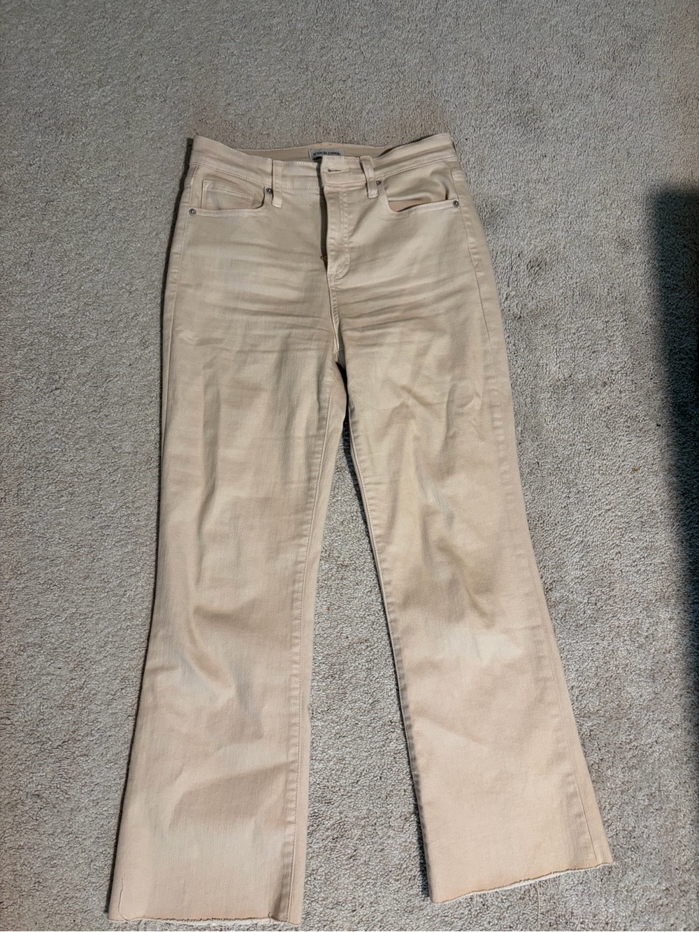 Roolee Women's Beige Wide Leg Jeans